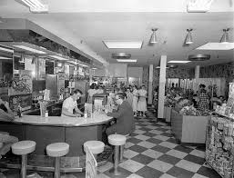 A look inside a busy diner,lunch counter in Nashville (1955)