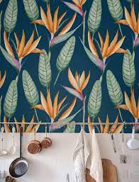 Fond Decran Amovible Fond Decran Auto Adhesif Fond Decran Etsy Self Adhesive Wallpaper Flower Wall Decor Watercolor Floral Wallpaper