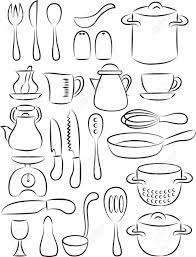 Kitchen pictures and list of kitchen utensils with picture and. Illustration Of Cooking Utensil Set In Black And White Cooking Utensils Illustration Cooking Utensils Set Utensil Set