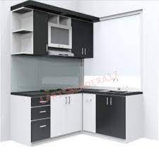 Mengaplikasikan material batu alam yang kontras dan memadukannya dengan kitchen set minimalis putih justru membuat dapur minimalis ukuran 2×3 jadi lebih hidup tanpa mengurangi dominasi warna putih pada dapur. Kitchen Set Roma Minimalis Modern Lengkapi Ruang Dapur Anda Hitam Putih Shopee Indonesia