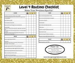 Gymnastics Skills Checklists For Routines Gymnastics