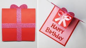 As a courtesy to the recipient, add a sticker to the back of each card specifying the dollar value. Birthday Gift Box Card Ideas Birthday Greeting Cards Latest Design Handmade 266 Youtube