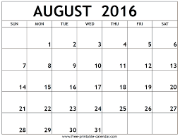 August 2016 Printable Calendar Printable Calendar July Monthly Calendar Printable November Printable Calendar