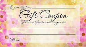 Birthday Gift Certificate Template Free Download Free Printable Flowers Gift Coupon Free Gift Certificate Template Printable Gift Cards Gift Certificate Template