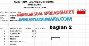 Kumpulan Soal Uas Spreadsheet Pilihan Ganda Lengkap Tanggapan Bab 2