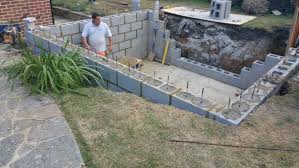 Concrete Block Work For A Fish Pond Disenos De Unas Muros Casa Rancho