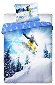 Snowboard Ski Parure De Lit Housse De Couette Coton Amazon Fr Cuisine Maison