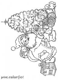 Santa Putting Presents Under The Christmas Tree Santa Coloring Pages Christmas Tree Coloring Page Christmas Coloring Books