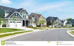 Street Of Suburban Homes Suburban House Small House Real Estate