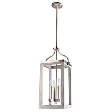 Eglo Westbury 4 Light Brushed Nickel With Painted Grey Driftwood Pendant 203297a The Home Depot In 2020 Brushed Nickel Light Fixtures Brushed Nickel Pendant Lights Wood Light Fixture