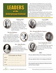 Leaders Of The Underground Railroad Underground Railroad Underground Railroad Activities Underground Railroad Project