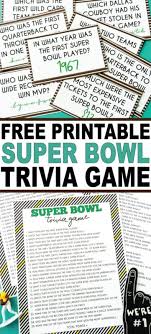 The first, 30 questions including the answers, the second is a pdf with just the questions. Super Bowl Trivia Game Free Printable Question Cards Play Party Plan