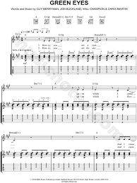 Coldplay Green Eyes Guitar Tab In C Major Download Print Green Eyes Coldplay Green Eyes Coldplay