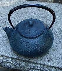 Green Plum Blossom Japanese Tetsubin Iron Teapot Tea Pots Cast Iron Tea Pot Tea