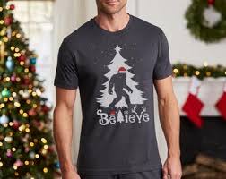 Bigfoot Believe Ugly Christmas Sweater Funny Bigfoot Holiday Shirt  Sasquatch Christmas T-shirt Bigfoot Xmas Pajamas Bigfoot Lover Xmas Gift