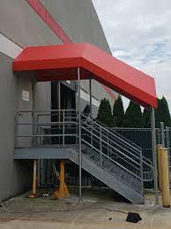 Entrance Canopy Over Stairs On A Commercial Building Kreider S Canvas Service Inc Stairs Canopy Outdoor Stairs Stairs