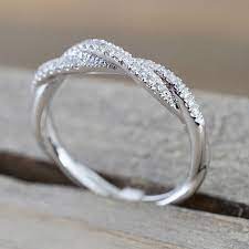 Iparam Pattern Twisted Rope Hemp Flowers Ring Plating Rose Gold Silver Micro Cubic Zirconia Tail Ring Fashion Wo Perhiasan Perak Cincin Perkawinan Cincin Perak