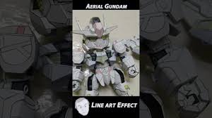 Aerial Gundam line art effect - YouTube
