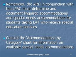 Texas Education Agency Accommodations Manual Training