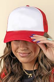 Wholesale Valucap White and Red Foam Mesh Back Trucker Cap