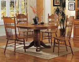 Whether finished light, dark, or golden, an oak dining room chair is equal parts sturdy and chic. Nostalgia 5 Piece 42 Inch Round Dining Set With Press Back Chairs In Light Oak Finish By Coaster 5245nn
