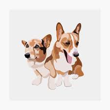 12,215 corgi dogs have been adopted on rescue me! Two Corgis Dog Portrait Digital Illustration Spiral Notebook By Sherylwylie Redbubble