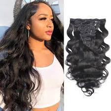 Straight wavy weave double drawn virgin human hair extensions with ear to ear lace frontal. Amazon Com Feelgrace Body Wave Clip In Human Hair Extension 100 Virgin Brazilian Hair Clip In On Human Hairpiece Natural Black Body Wavy Hair Clip Ins Extension 10 Inch Beauty Personal Care