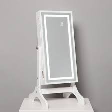Organize your jewelry in one place open the mirrored door to reveal a spacious area for your gems and jewels. Ksp Sophia Table Mirror Led Jewelry Cabinet White Kitchen Stuff Plus