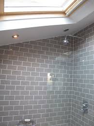 Like The Grey Subway Tile For The Bathtub Surround But Maybe A Blue Gray Would Be More Feminine Loft Bathroom Tile Bathroom Trendy Bathroom
