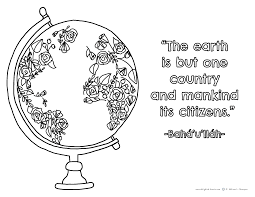 This link will take you to the section within ruhiresources.org that has the lyrics and coloring pages. Gift Coloring Page The Earth Is But One Country Delighted Hearts