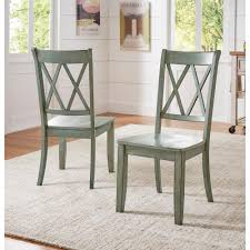 Sawyer Aqua Blue Wood X Back Dining Chair Set Fo 2 Dining Chairs Cross Back Dining Chairs Oak Dining Chairs