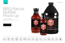 Bbq Sauce Bottles Mock Up Bbq Sauce Bottle Mockup Mocking