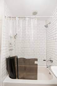 This flowery anthropology bathroom curtain idea makes the room appear fresh without being too frilly. This One Tiny Tweak Will Make Your Small Bathroom Look So Much Bigger Apartment Therapy