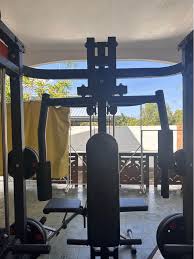 FOR SALE!! MULTIFUNCTION GYM RACK Selectorized Weights 220LB Inlcusions:  -Lat pulldown bar -V Grip -Tricep bar -Tricep rope -Attachment for dips  -Attachment for barbell rack -Attachment for Rowing -Olympic bar 20kg -2x