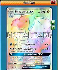 Shop for pokemon cards in trading cards. Dragonite Gx Rr Rainbow Rare Pokemon Tcg Online Ptcgo Fast 248 236 Digital Card Ebay