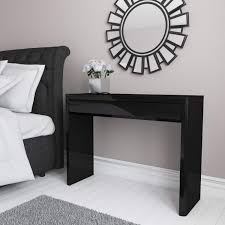Argos home lyssa gloss extending table & 6 milo chairs. Lexi Black High Gloss Dressing Table Furniture123