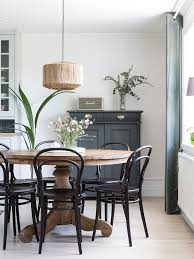 Modern Black Bistro Chairs In 2020 Dining Room Small Scandinavian Dining Room Round Dining Room