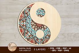 Download Files Cricut Laser Cut Mandala Yin Yang Crella