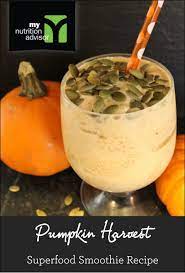 Pumpkin Harvest Superfood Smoothie Recipe Extremely Healthy Superfood Smoothie With Pum Superfood Smoothie Recipe Superfood Smoothie Smoothie Recipes Healthy