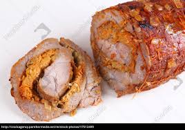 Ein spießbraten ist ein gefüllter schweinebraten, meistens vom nacken. Spiessbraten Stock Photo 17512490 Bildagentur Panthermedia