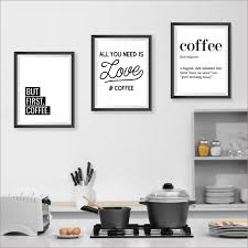 coffee prints and poster kitchen wall