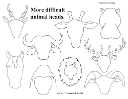 Cartoon Animal Heads Art Handouts Art Classroom Elementary Art Projects