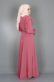 Firfirli Tesettur Sifon Elbise Modelleri Sifon Elbise Elbise Elbise Modelleri