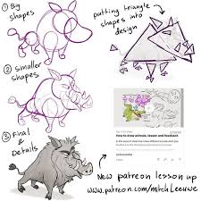 Using Shapes To Create Different Personalities Working On More Animal Tutorials For Future Lessons A Animal Drawings Art Reference Poses Character Design Tips
