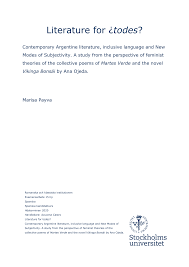 Literature for ¿todes? Contemporary Argentine Literature, Inclusive Language and New Modes of Subjectivity