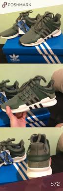 Brand New Adidas Eqt Sneakers In Olive Green Sneakers Outfit Sneakers Trendy Sneakers