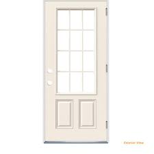 Jeld Wen 36 In X 80 In 12 Lite Primed Steel Prehung Left Hand Outswing Front Door Thdjw190900030