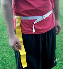 Flags are sown on to belt: Triple Threat Flag Football Belts Flagbelts Football Palos Sports Physical Education Equipment Physical Education Resources Team Sports Equipment Ahperd Supplier Sporting Goods And Other Athletic Supplies