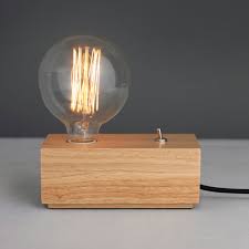 Retro Table Lamp With Vintage Bulb Wooden Table Lamps Retro Table Lamps Vintage Bulbs Lamp