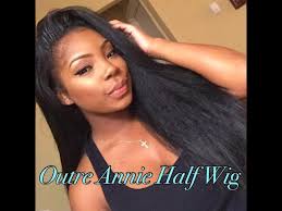 Take your long, straight hair to the next level by adding sweet layers, side bangs, subtle texture, or pull it. Kinky Straight Hair Under 20 Outre Half Wig Annie Youtube